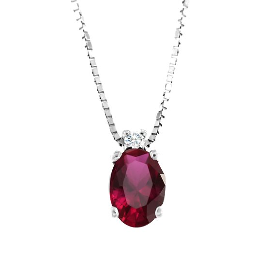 Necklace Roman Gioielli Woman FAVOLA in White Gold Rubino 0.54 Ct COLL.RUB-J-3 - COLL.RUB-J-3